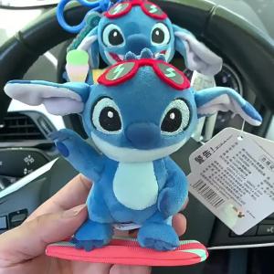 Đồ chơi nhồi bông Stitch chính thức của gấu dâu móc khóa búp bê ba mắt