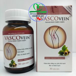 Viên uống VASCOVEIN lọ 30 viên phòng ngừa và hỗ trợ chứng suy giãn tĩnh mạch tăng sức bền thành mạch bảo vệ thành mạch