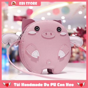 [Có Video Hướng Dẫn] Túi Tự Đan Túi Đeo Chéo Set Nguyên Liệu DIY Tự Làm Túi Da Handmade Hình Heo Hồng Dễ Thương - EB10