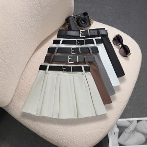 COD with belt~ College style jk pleated skirt spring new high waist and thin anti-light Spice Girl skirt 99122026 new product