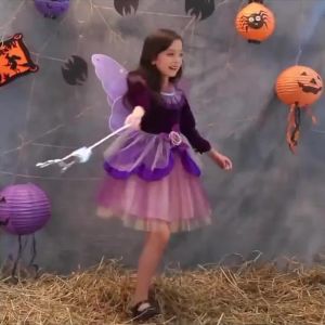 LOlanta 3Pcs Kids Girls Flower Fairy Deluxe Dress Up Costumes Role Play Wings+Wand
