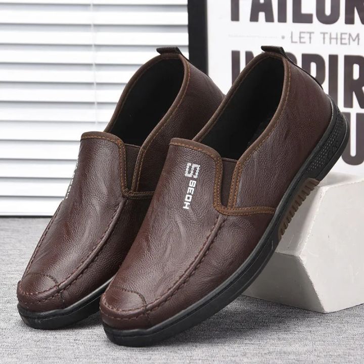 Leather on sale shoes lazada