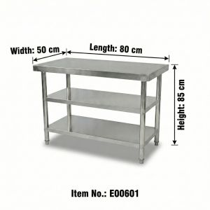 [Ready Stock MY] Stainless Steel Workbench Table Heavy Duty Kitchen Restaurant Work Table 3 Tier Rack