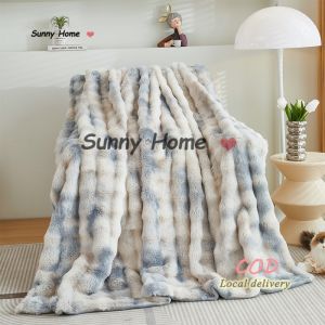 Air conditioner covered with plush blanket rabbit plush blanket thickened coral velvet sofa blanke