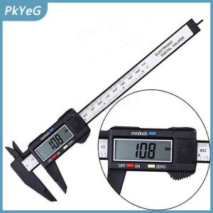 PkYeG 150mm 6inch LCD điện tử kỹ thuật số sợi Carbon Vernier Caliper Gauge micromet