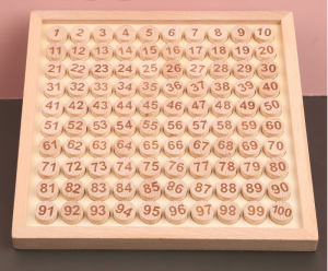 Bảng gỗ số tập đếm và phép tính 2 trong 1 từ 1 đến 100 giáo cụ Montessori đồ chơi trẻ em mẫu giáo giáo dục sớm
