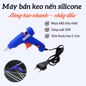 Combo 1 súng bắn keo nhỏ và 10 cây keo nến bộ súng keo silicone mini dùng thủ công sửa chữa