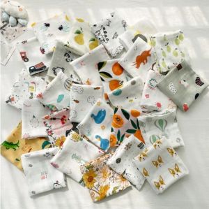 ผ้าอ้อมD007 สองชั้น 60*60cm ผูกคอ เช็ดปาก พาดบ่า 👶❤  สินค้าพร้อมจัดส่ง