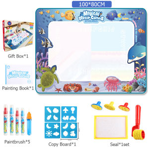 🚀ส่งเร็วจากไทย🚀เสื่อวาดภาพน้ำ ที่ วาด รูป เด็ก Magic Water Drawing Mat วาดซ้ำได้ แห้งเองใน8นาที 80*100 ซม