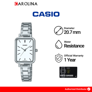 Jam Tangan Wanita Casio LTP-V009D-7E Analog Quartz Watch White Dial Stainlees Steel Strap