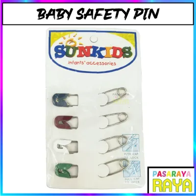SAFETY PIN BABY NAPKIN (4 IN 1) SUNKIDS INFANTS ACCESSORIES LOCK SAFETY PIN