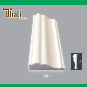 Phào chỉ nhựa ps chỉ lưng 6cm trắng