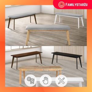 ❤️familystar2u - Wooden Solid bench Cushion bench 120cm Kerusi bangku 3 seater bench kerusi bench chair fabric cushion