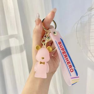 Móc Khóa Hình Gấu Màu Trong Cute Móc Treo Chìa Khóa Thời Trang Cho Ô Tô Xe Máy Túi Xách - Phụ Kiện Trang Trí