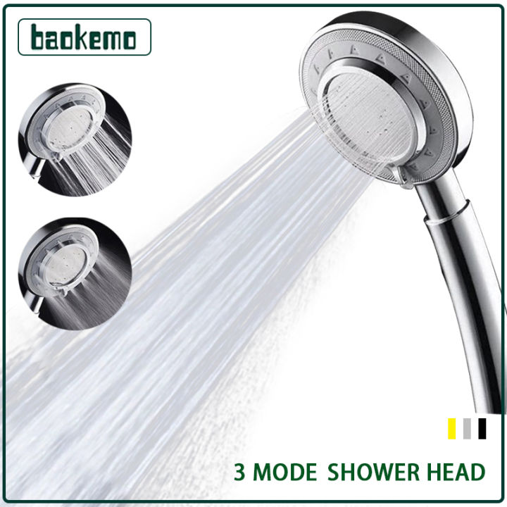 High Turbo Pressure 3 Modes Shower Head Bathroom Powerful Energy Water ...