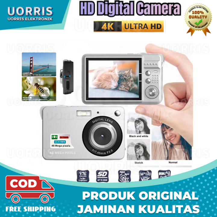 Digital Camera Digicam Kamera Pocket 48MP/Kamera DIGITAL POCKET KYOU ORIGINAL FULL SET/18 Mega Pixels LCD Rechargeable HD Digital Camera CCD Video Camera Outdoor Anti-Shake Point & Shoot Digital Camera HYB Support Sd Card Camcorder Photography