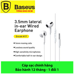 Tai nghe có dây Baseus Encok H17 Wired Earphone 3.5mm dây dài1.2m tích hợp micro đàm thoại chất lượng cao