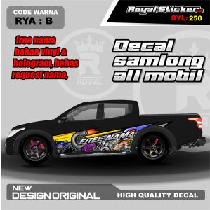 RYL 250-STIKER DECAL MOBIL AVANZA MOBILIO ACCORD YARIS SEDAN PANTHER VELOZ GRATIS CUSTOM NAMA