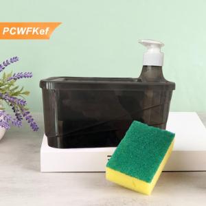 【PCWFKef】 2-in-1 chất lỏng xà phòng Dispenser với bàn chải rửa chén tay xà phòng Dispenser tự động xà phòng Dispenser và Scrubber chủ với miếng bọt biển