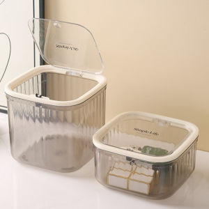 🇲🇾 Ready Stock Mini Pop-up Lid Storage Box Desktop Multi-Function Organizer Dustbin Trash Bin Tong Sampah Meja Kotak 垃圾桶