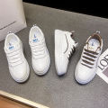 【LaLa】new simple white rubber shoes with lace sneakers chunky footwear low cut for women. 