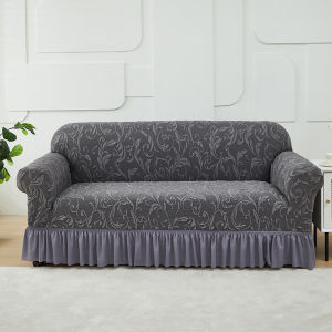 1/2/3/4 Seater Elastic Sofa Cover with Skirt L-Shaped Universal Sofa Seat Cover Anti-Slip Sofa Protector