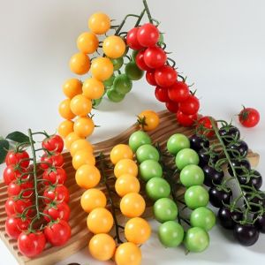 FOUNDTWO Foam Artificial Tomatoes String Hanging Lifelike Simulation Tomatoes Model Food Props Farmhouse Fake Fruit Props Wedding Party Decor