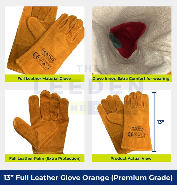 Hercules%20Full%20Leather%20Gloves%20Orange%20(Premium%20Grade)%2013"%20by%20Leeden%20Online%20Store%20-%20Image%208