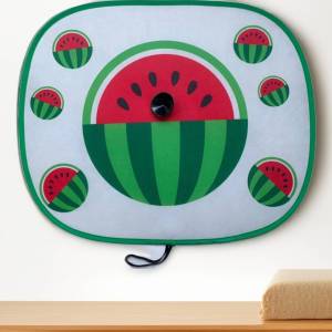 ม่านบังแดดรถยนต์ ที่บังแดดรถยนต์ ผ้าสปันบอนทนร้อน ลายแตงโม