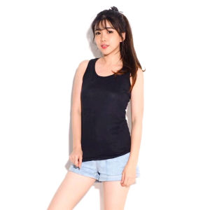 Tanktop Agnes Singlet Wanita / Kaos Dalaman Cewek Polos Melar Premium Hitam
