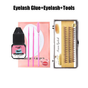False Eyelashes Extension Set Individual 9-12mm with Remover Eyelash Glue and Tweezer Lash Extension Kit