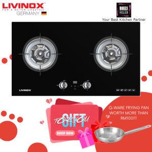 LIVINOX LGH-SALIX 2BT-BL Built-In Gas Cooker Hob LIVINOX SALIX 2BT/ DAPUR TANAM/DAPUR GELAS GRP0479