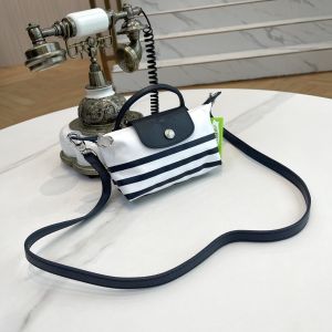 Longcham Le Pliage Mariniere  Womens single shoulder crossbody bag brand sling bag perforated bag  +shoulder strap