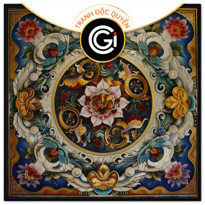 Tranh phông nền thờ cúng họa tiết tranh phật cổ điển tranh treo tường tranh dán tường in canvas. CGI - 439