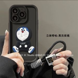 New Phone Case Realme GT 7 Dream Edition GT 7T Realme C71 NFC Ins Cute Cartoon Fashion Stereoscopic Doraemon Doll Silicone Soft Casing with Simple Lanyard 2025