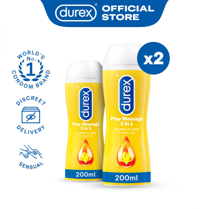 [BUY 1 FREE 1] Durex Play Massage 2-in-1 Soothing Lube 200ML – Ylang Ylang - NEW [Expires Apr 2025]