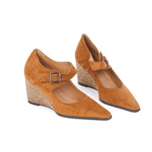 Suede Pointed-Toe Wedge Heels Suede Block Heels Sandals Georgeous Wedges Lady Wedge Sandals Heels