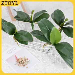 ZTOYL Phong Lan Lá Nhân Tạo Phalaenopsis Thân Cây Lá Giả Cymbidium Hoa Lá Màu Xanh Lá Cây Bất Cảm Ứng Cao Su Số Lượng Lớn Trang Trí Nội Thất