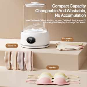 Portable and energy-efficient fast shipping Mini ultrasonic underwear washing machine with two adjustable speeds easy to clean compact and portable quiet baby clothes washing machine