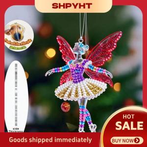 SHPYHT✨ Sparkling 2D Acrylic Pendants Ballerina Simulation Christmas Tree Hangings Car Rearview Mirror Charm Decoration Ornaments