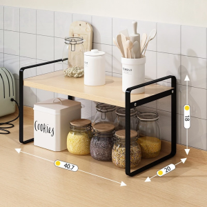 Finelife Kitchen Iron Layered Racks Desktop Storage Racks Household Spice Storage Racks