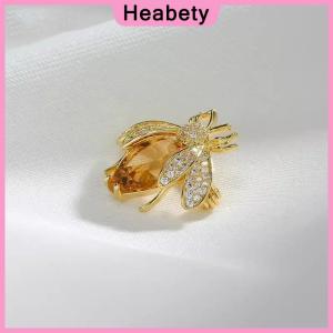 Heabety  Fashion Rhinestone Bee Shaped Brooches For Women Clothing Coat Jewelry Accessories Gifts