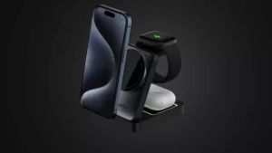 Foldable 3 In 1 Magnetic Wireless Charger Stand For 15 14 13 12 2-8 Pro Fast Charging Station