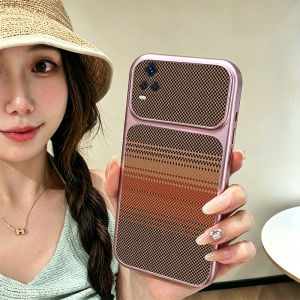 Feadship Case for vivo v20 PRO v20se v23e v23 v21 v21e 5G phone casing anxiety Softcase Silicone shockproof Cover new design aesthetic cute pink Retro Plaid for girls JSQZ1