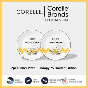 CORELLE 2pc Dinner Plate – Snoopy 75 Limited Edition (Peanuts)