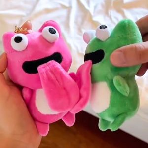 Cute Frog Plush Keychain Frog Kissing Key Rings Gifts Couple Friends Birthday Doll Bag Pendant Keyring Girls Gift