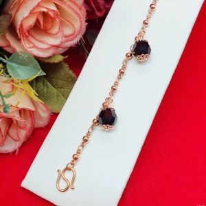 สร้อยข้อมือสีนาก คริสตัลสวารอฟสกี้ ความยาว 7 นิ้ว เสริมบารมี ใช้ได้ทุกโอกาส ข้อมือ งานสวย ทำจากทองเหลือง