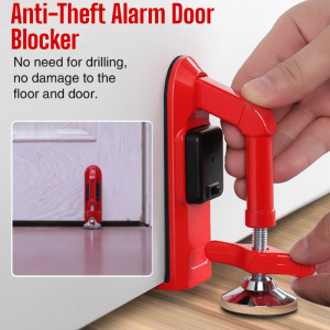 Portable Alarm Door Stopper Non-Punch Doorstop Protectors Travel Anti Theft Door Blocker