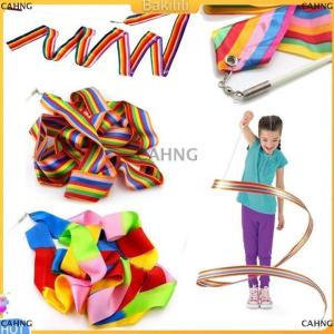 [COD] CAHNG ริบบิ้นสำหรับออกกำลังกายมีสีสัน4ม. ก้านสีรุ้งแท่งฝึกกีฬายิมนาสติกยิมนาสติก
