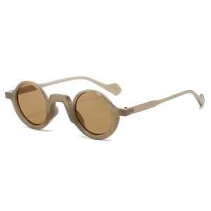 JN IMPRESSION New retro round small frame high-end mens and womens sunglasses cross-border fashion trend UV protection sunglasses